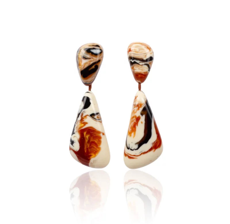 BOUCLES D'OREILLES VAGUE ONDE CARAMEL