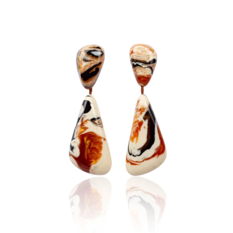 BOUCLES D'OREILLES VAGUE ONDE CARAMEL