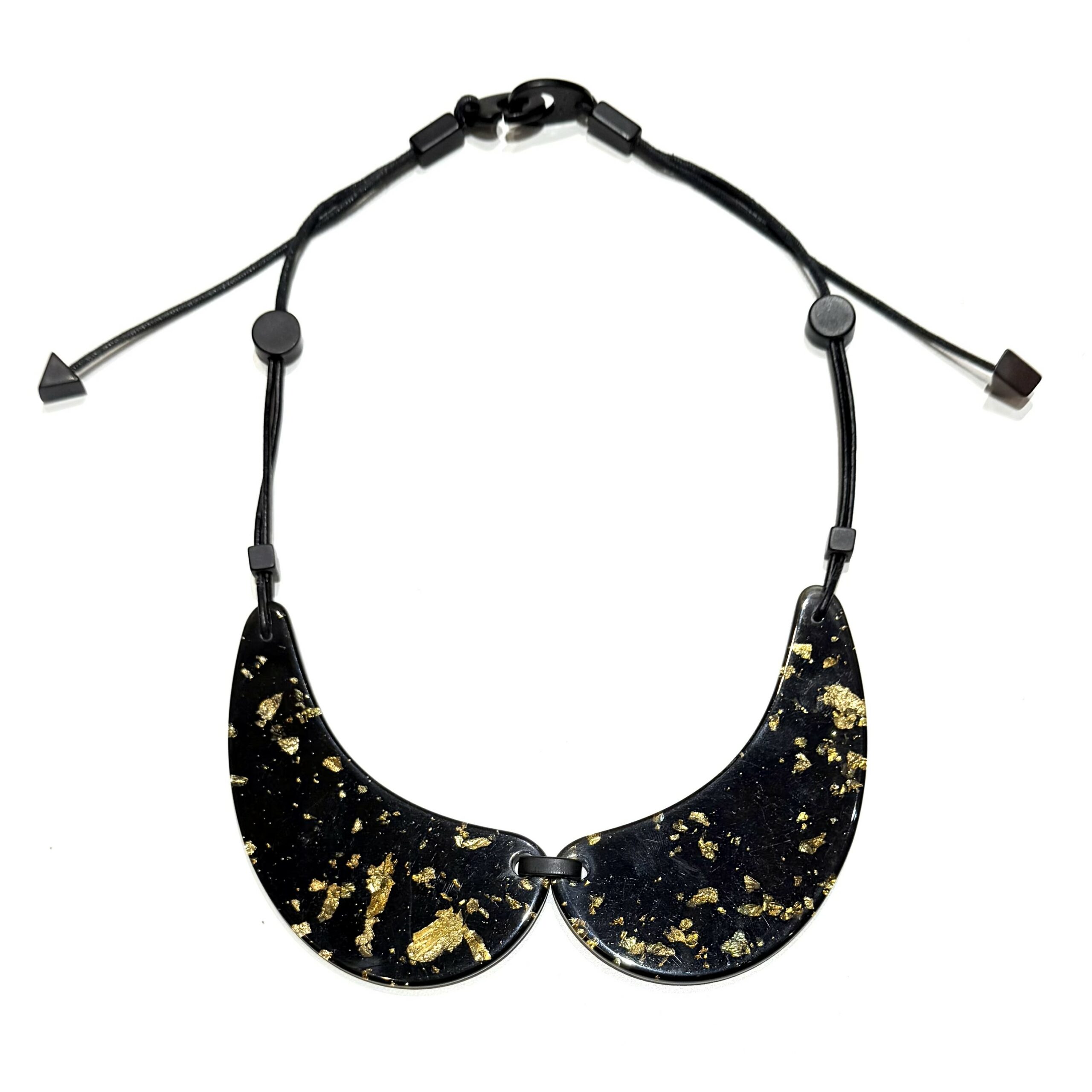 COLLIER CLAUDINE NOIR & OR